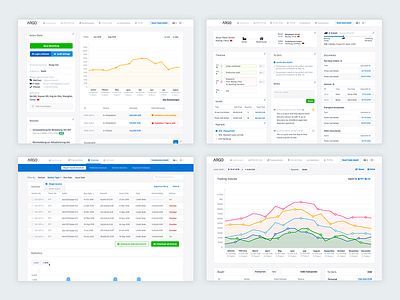 ARGO - Invoices, Transactions, Cashflow Dashboards application blue cashflow clean dashboard data heavy graphs invoices light tables transactions web app