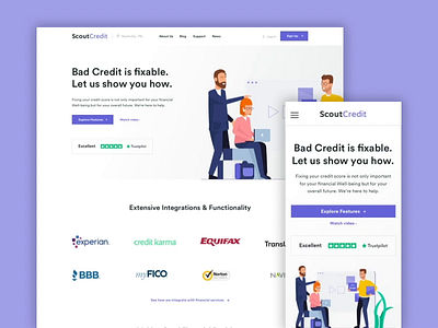 ScoutCredit - Homepage Exploration clean design homepage ui ui design user interface ux web design