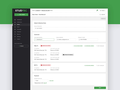 STUDTEC - Collection Platform Dashboard application clean clean app dashboard design green layout light ui ui design ui ux user user experience user interface web app web design