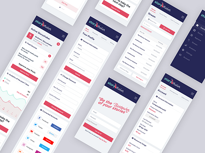 StoryShaker - Responsive Mobile Design application clean layout mobile mobile design responsive social ui user interface ux