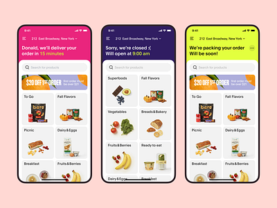Groceries delivery app app delivery design grocery ui ux