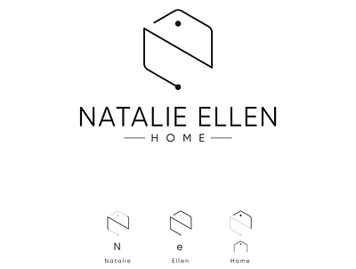 Natalie Ellen Home adobe illustrator black and white clean logo home line logo logo modern logo real estate
