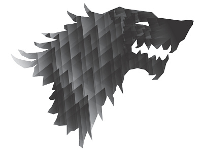 Stark black gameofthrones got hbo illustration logo poly stark winteriscoming wolf