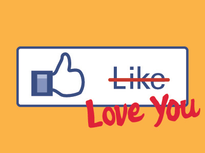 FB Love facebook greeting card icon logo typography valentines day