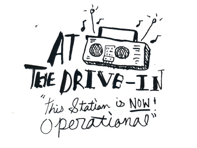 At The Drive-In REUNION!!! at the drive in boombox icon lettering music texture type