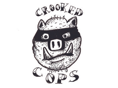 Crooked Cops cop crooked icon illustration logo pig seal texture
