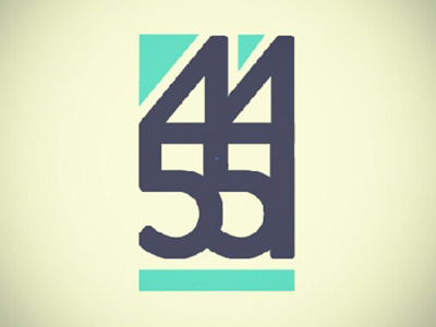 44/55 44 55 blue design gray icon lockup logo numbers type