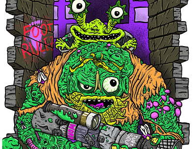 Muckman and Joe Eyeball - TMNT actionfigure digital digital art digital illustration digitalart gross illustration illustration art ninja turtle ninja turtles tmnt toy