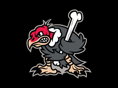 Carrion Crushers baseball bird clinkroom design digital illustration logo mascot milb mlb vulture