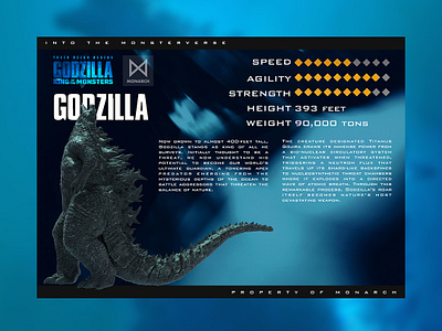 Godzilla: King of the Monsters app branding card design godzilla logo sketch ui uidesign user interface