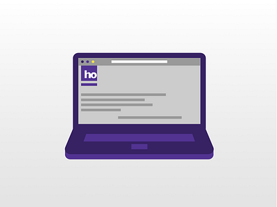 Laptop ho icon laptop notebook purple vector