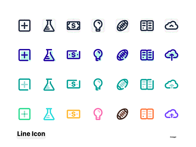 Line icon design economic history icon design icon set line icons math online education physical science