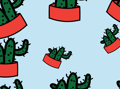 prickly love seamless pattern illustration art