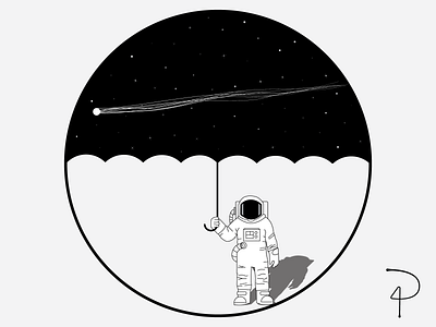 astronaut-umbrella design graphic design illustration illustration art illustrator ilustrator vector