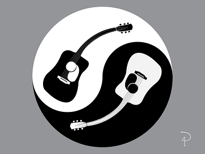 yin-and-yang-guitar design graphic design illustration illustration art illustrator ilustrator vector