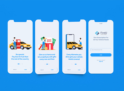 FirstU - App Onboarding app app design car onboarding service app ui ux