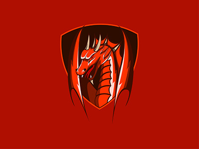 Dragon animal brand dragon evil illustration logo logotype mascot red vector wings