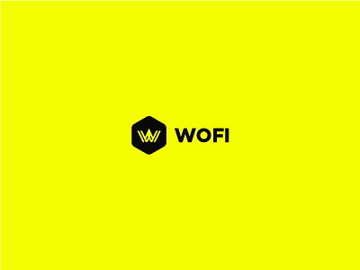WOFI Logo bucaramanga colombia geometric hexagon inspiration logo logofolio polanco wofi yellow