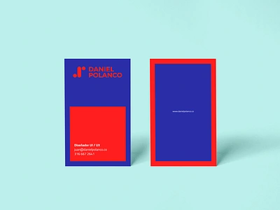 My business card blue bucaramanga business cardm red card colombia daniel polanco diseño ui ux