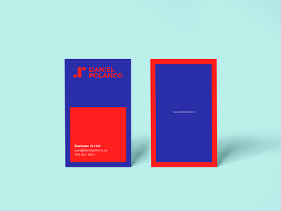 My business card blue bucaramanga business cardm red card colombia daniel polanco diseño ui ux