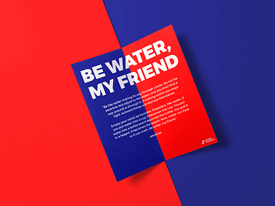 Be water, my friend blue bogotá branding bruce lee bucaramanga daniel polanco quote red