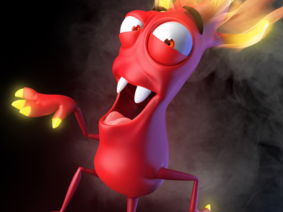 Fireboy cartoon cg character fireboy modo