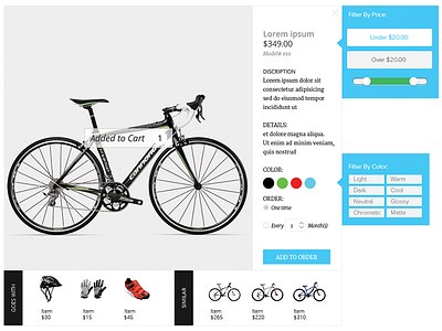 Product Widget bike e commerce filter product widget