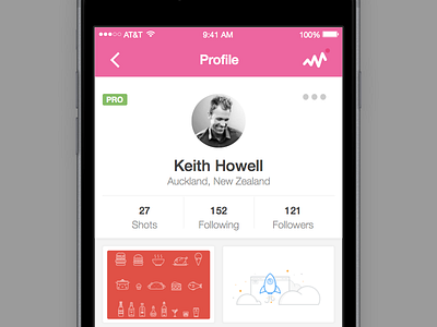 Dribbble App activity feed dribbble dribbble app ios iphone list view mobile new zealand pigeon profile