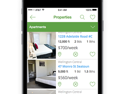 Trademe apartment apartments clean flat ios iphone minimal mobile native phone real estate rentals