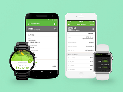 Kiwibank android android wear apple watch banking ios iphone material design