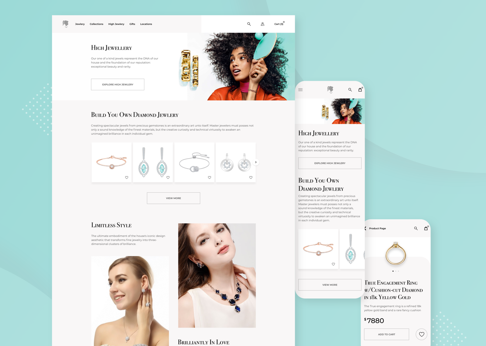 Luxury Jewelry Ecommerce Responsive Design by Aquila and Priscilla on ...