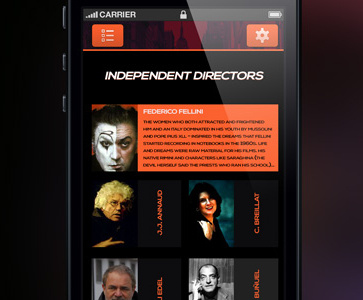 Nyff iphone app independent directors clean design icons interface iphone mobile photoshop ui