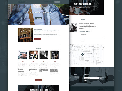Tailor Cooperative Website custom suits homepage layout suits uiux web design