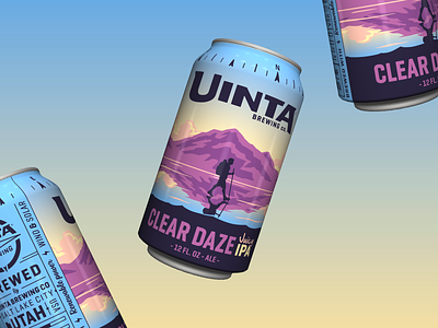 Uinta Clear Daze Juicy IPA beer craft beer gradient illustration ipa juicy packaging sunset