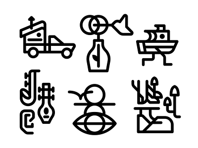Folk Icons boat design folk icon icons illustration vector