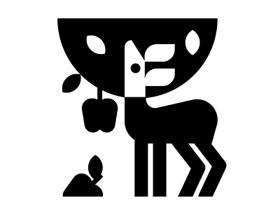 Deer Eating apple apples deer icon icons illustration