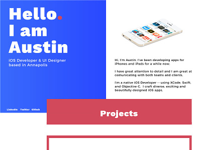 Austin Garcia Portfolio Site flat ui ios mobile portfolio typography