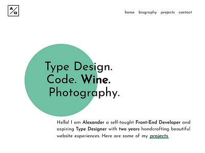 My Personal Portfolio branding geometric minimalist portfolio typography ui