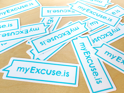 myExcuse.is Stickers branding excuse focus lab fun humor logo logo design stupid