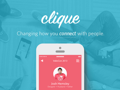 Clique app app design branding clique contacts focus lab groups ios simple