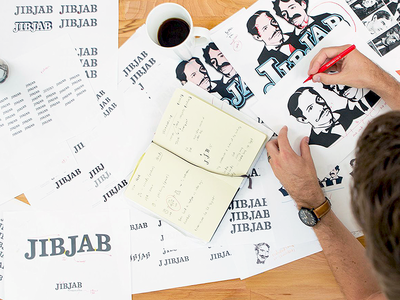 JibJab Branding branding faces focus lab humor identity jibjab logo logotype typography