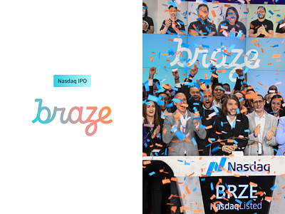 Braze IPO on Nasdaq b2b b2btechnology brand agency brand identity brand strategy branding brandingagency braze client success client wins design focus lab identity ipo logo logo design nasdaq rebrand