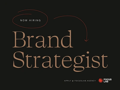 Now Hiring: Brand Strategist 👀 brand brand agency brand strategist branding focus lab hiring job job application now hiring team