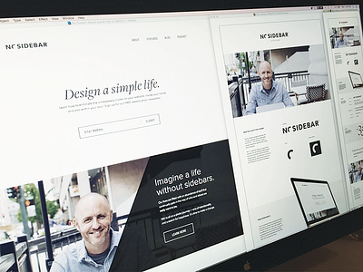 No Sidebar branding clean focus lab identity landing page minimal simple web design