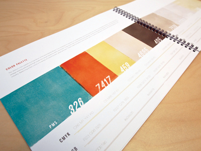 Style Guide Color Palette book branding color color palette design focus lab guidelines identity logo print style guide texture
