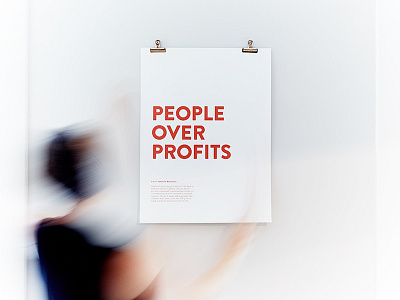 People Over Profits culture focus lab posters standards values