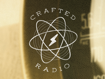 Atomic Radio branding design icon identity logo retro texture vintage