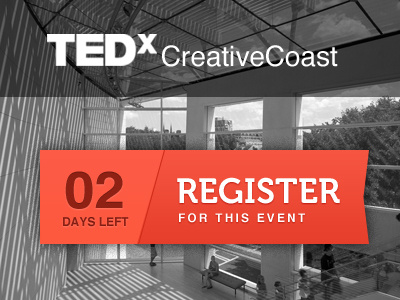 Tedx CreativeCoast makeover button call to action conference creativecoast focus lab minimal savannah tedx