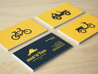 Sun 'n' Fun Cards bicycle branding business cards icons identity jeep scooter sun n fun