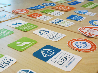 Certified Clean Stickers branding laundry logo logo design soap stickers